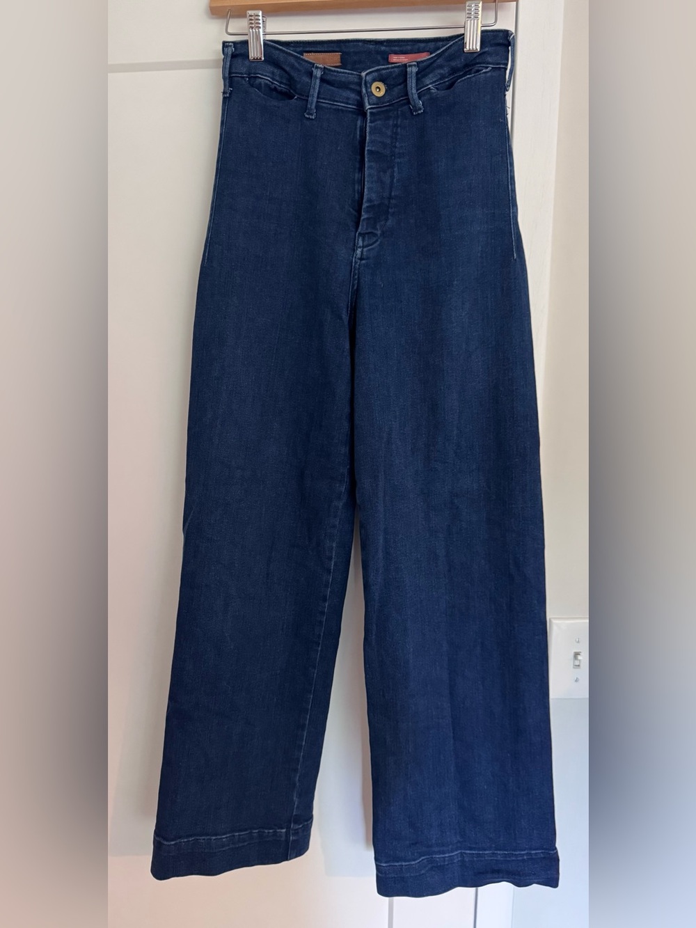 Pilcro Relaxed Wide-Leg Jeans in Dark Blue